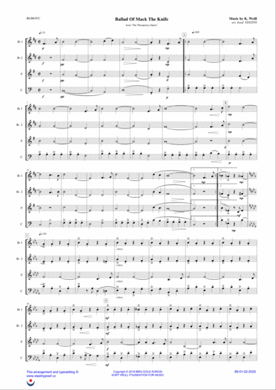 Mack The Knife Brass Ensemble scores gallery preview page 1