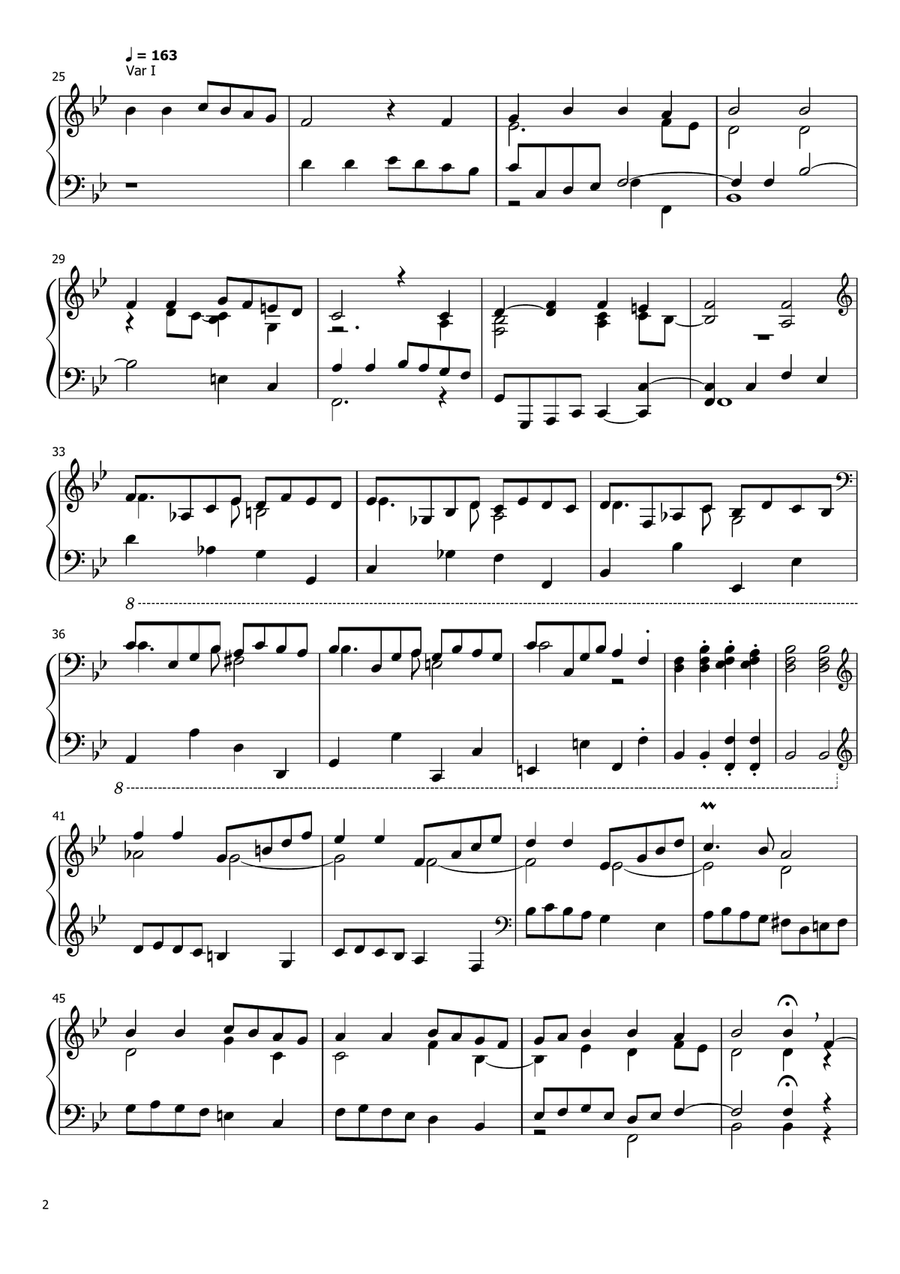 Ding Dong Merrily on High: 9 variations for piano Piano Solo scores gallery preview page 2