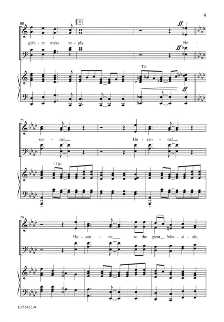 Hosanna to the Son of David 4-Part scores gallery preview page 9