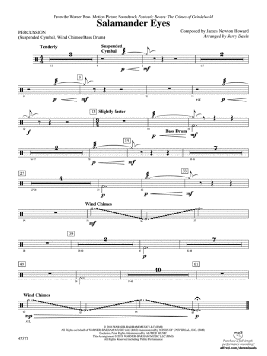 Salamander Eyes: 1st Percussion Concert Band scores gallery preview page 1