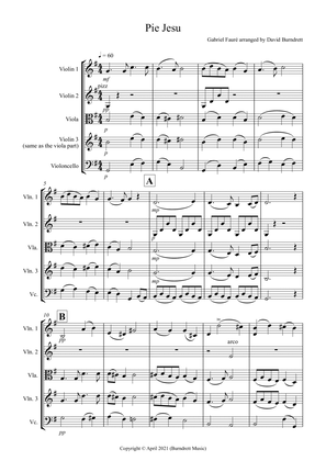 Pie Jesu (from Requiem) for String Quartet