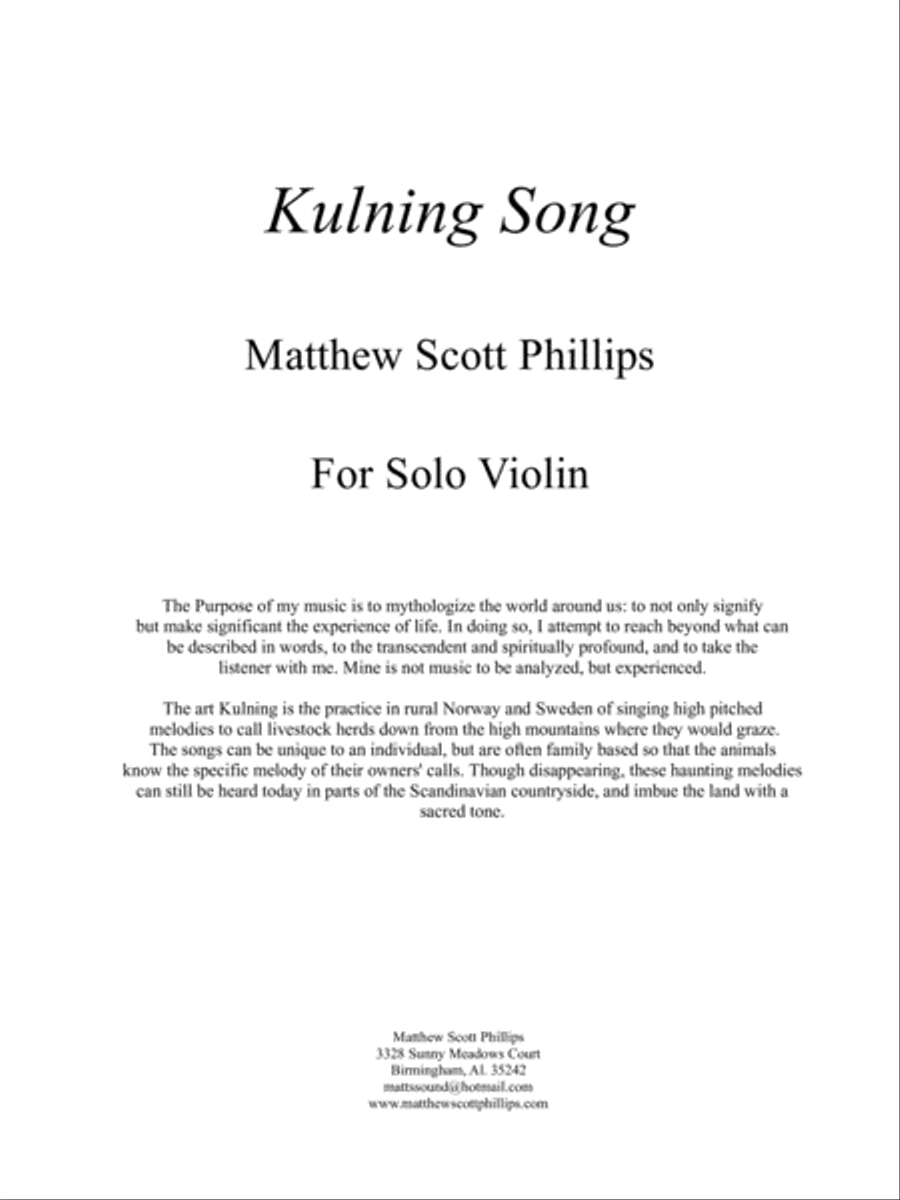 Kulning Song Violin Solo scores gallery preview page 2