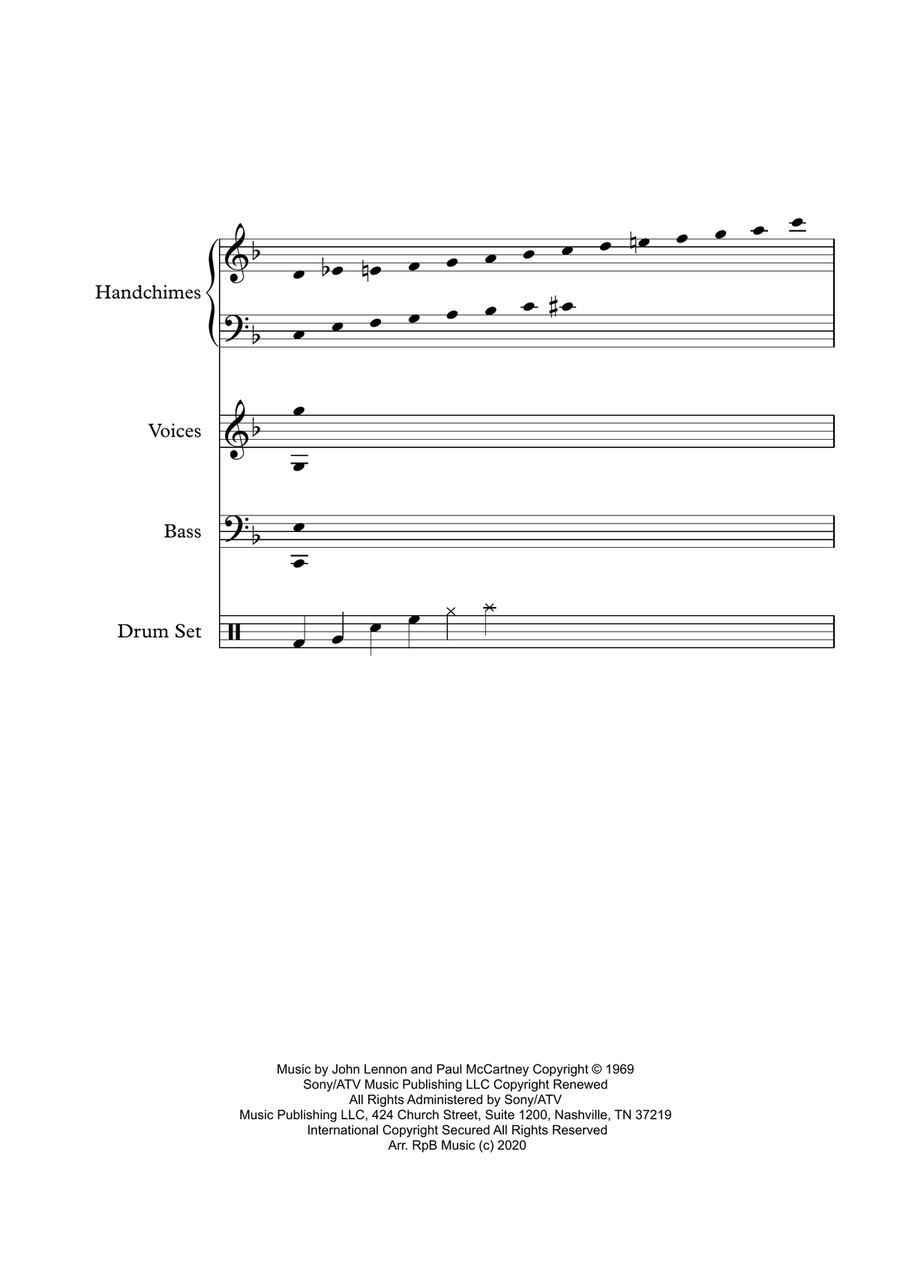 Drive My Car Handbell Choir scores gallery preview page 2