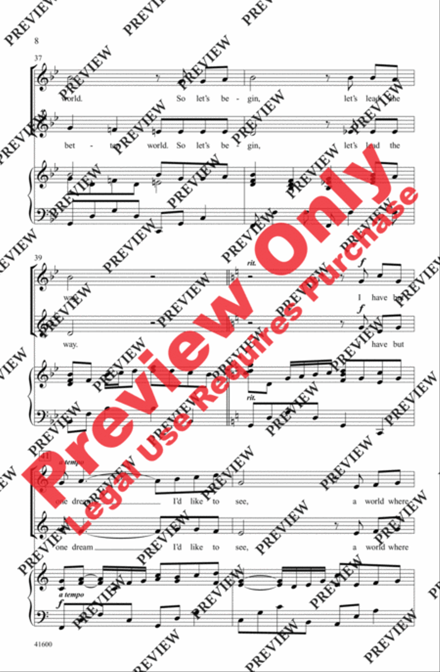 One Dream 2-Part scores gallery preview page 8