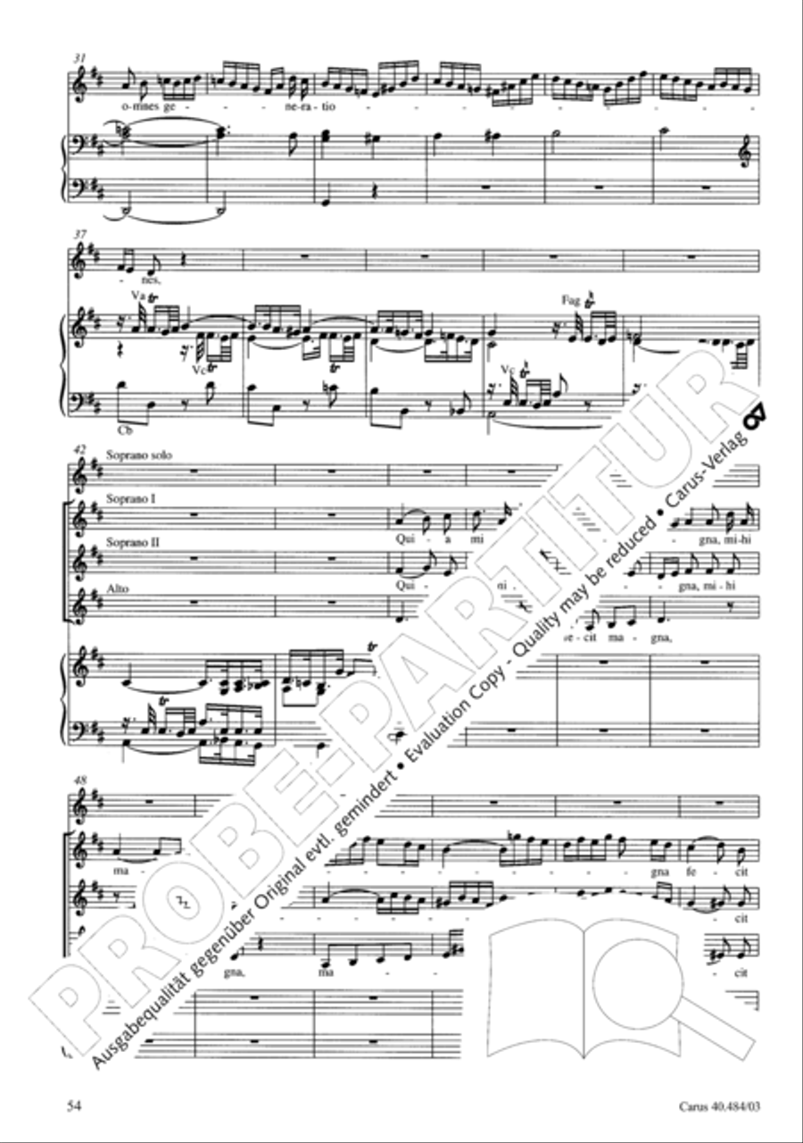 Magnificat in D ATB scores gallery preview page 55