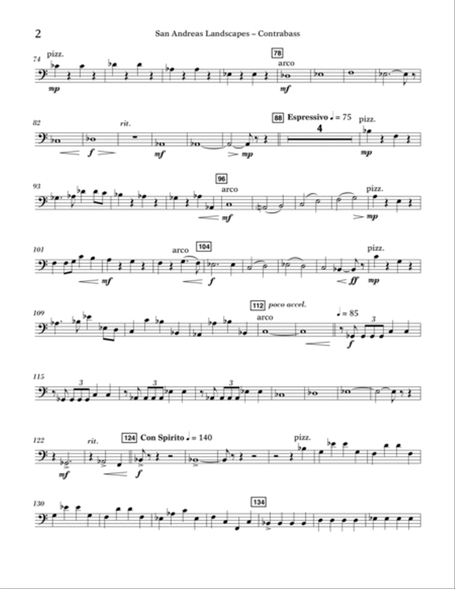 San Andreas Landscapes - Contrabass Double Bass scores gallery preview page 2
