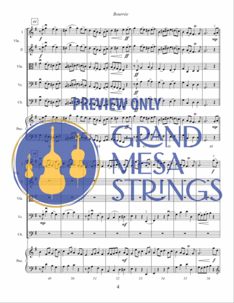 Bourree String Orchestra scores gallery preview page 5