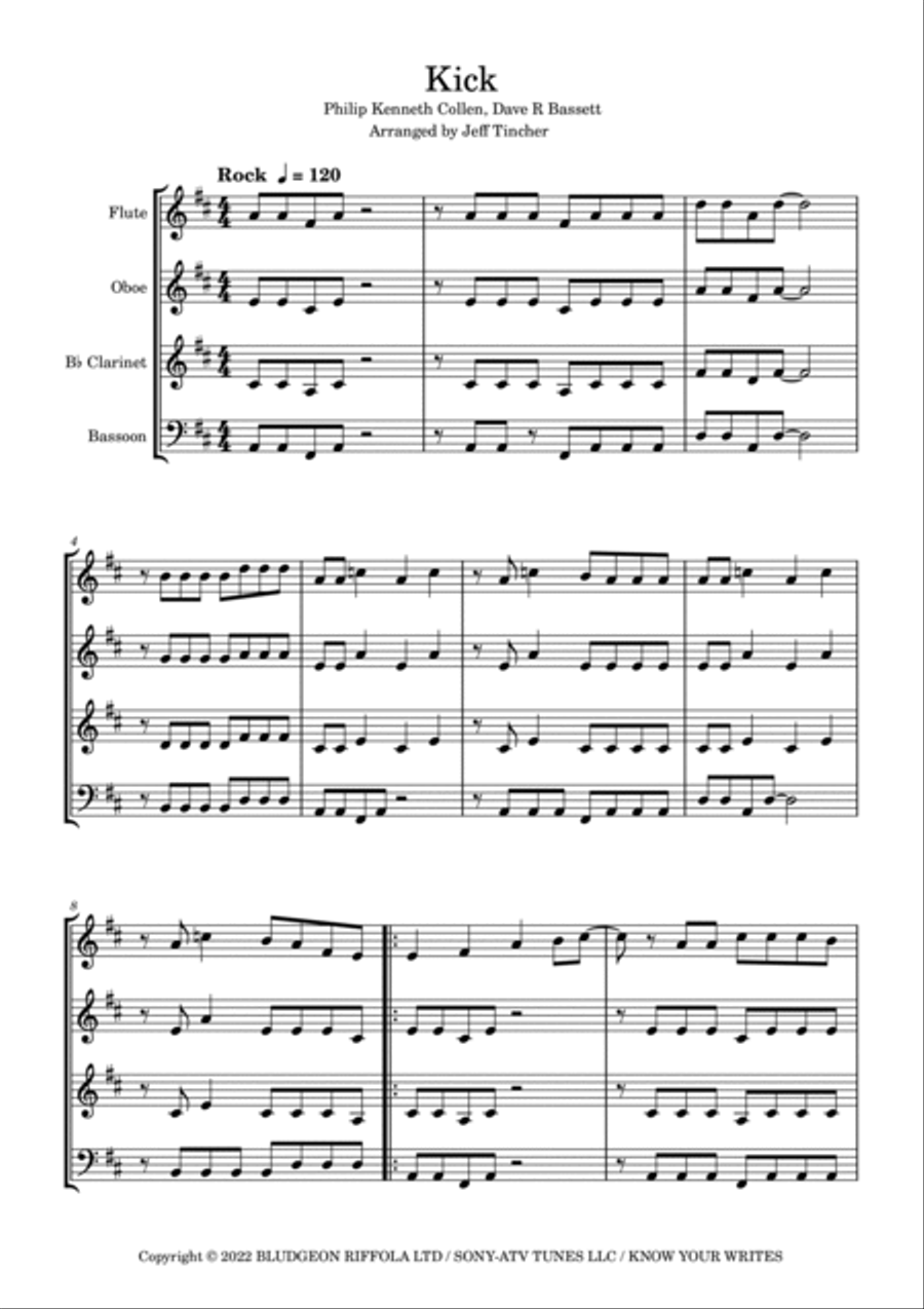 Kick Kick Woodwind Quartet scores gallery preview page 2