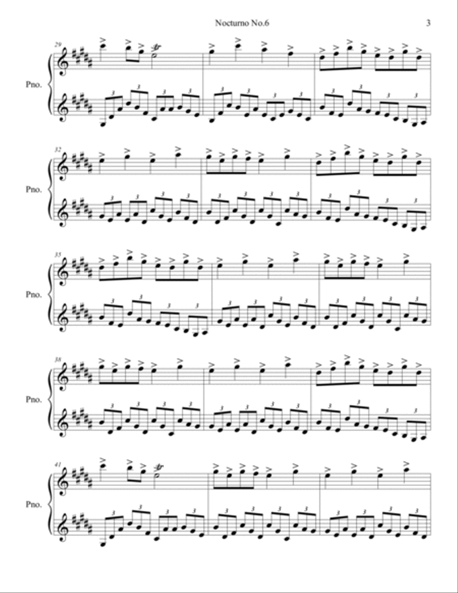 Six Nocturnes No.6 Six Nocturnes No.6 Piano Solo scores gallery preview page 3