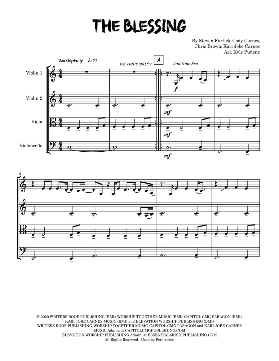 The Blessing String Quartet scores gallery preview page 1