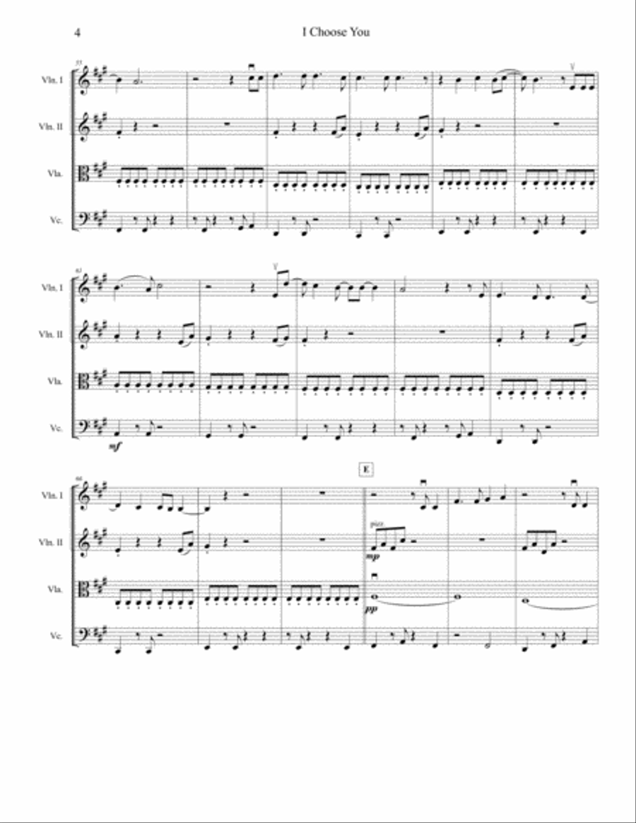 I Choose You String Quartet scores gallery preview page 4