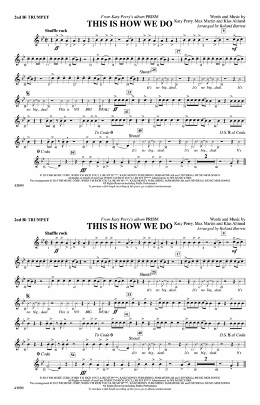 This Is How We Do: 2nd B-flat Trumpet Marching Band scores gallery preview page 1