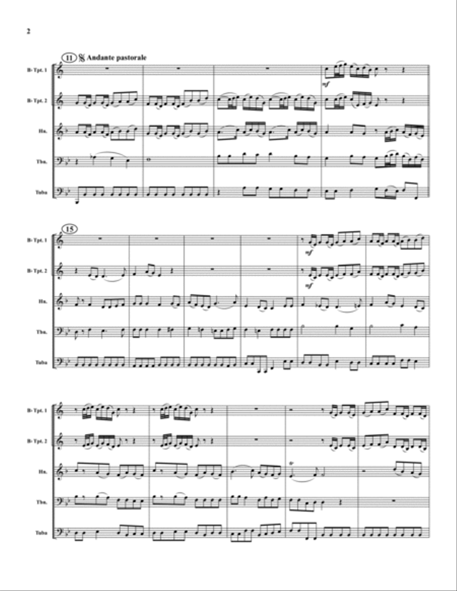 Sheep May Safely Graze Brass Quintet scores gallery preview page 2