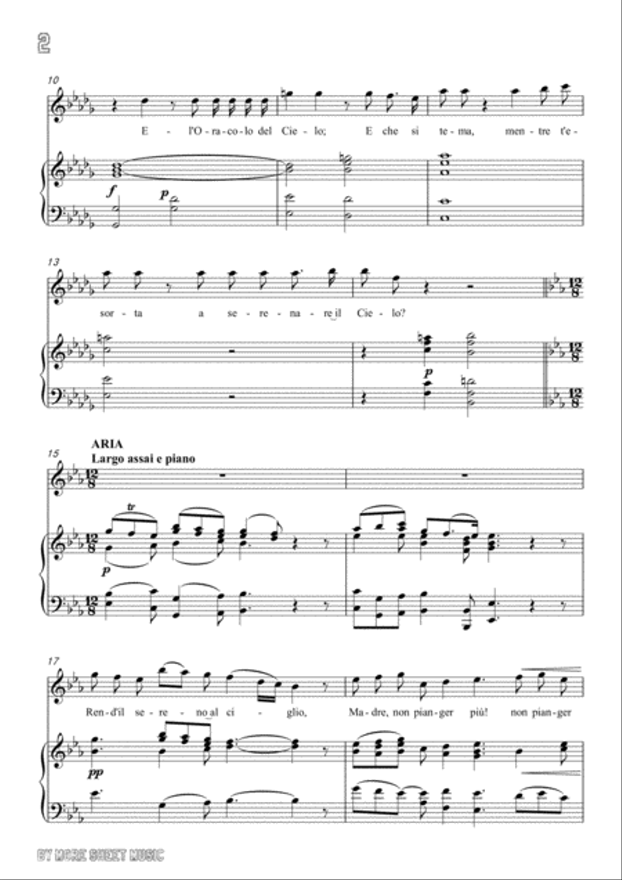 Handel-Rasserena,o Madre…Rend'il sereno al ciglio in b flat minor,for Voice and Piano Voice Solo scores gallery preview page 4