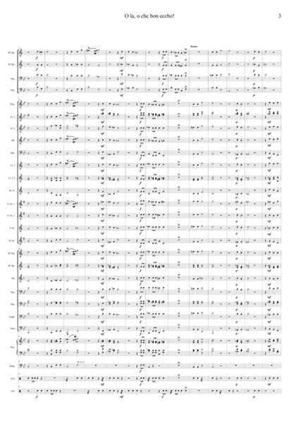 O LA, O CHE BON ECCHO (Orlando di Lasso) for Brass Quartet and Wind Band by Orlande De Lassus Concert Band - Digital Sheet Music