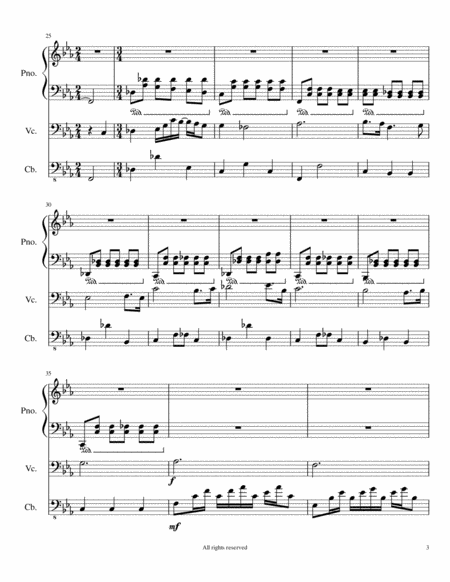 Nocturne #33 by: Ronald J. Karle Arrangement for Cello, Base, Piano image number null