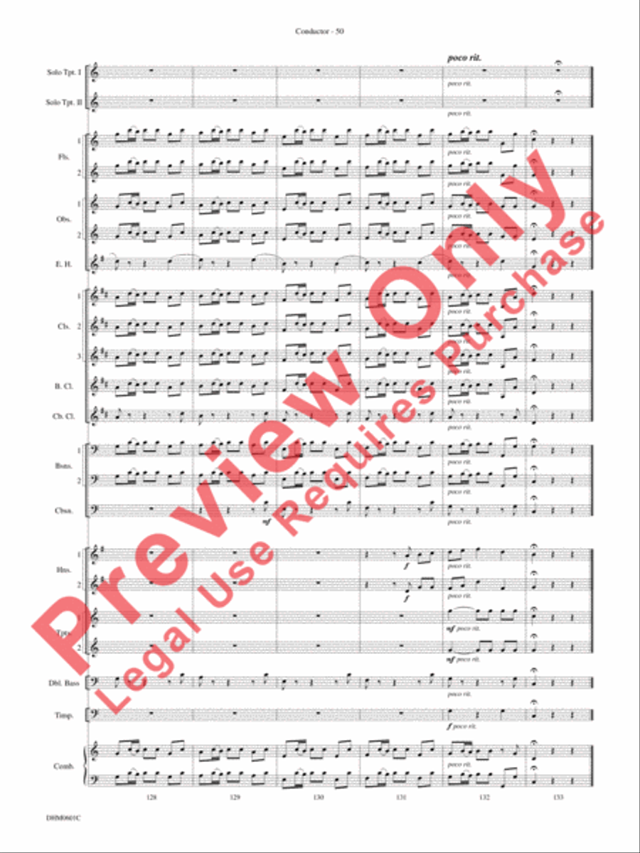 Concerto in C Major for Two Trumpets (I. Allegro, II. Largo, III. Allegro) Concert Band scores gallery preview page 54