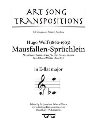 WOLF: Mausfallen-Sprüchlein (transposed to E-flat major)