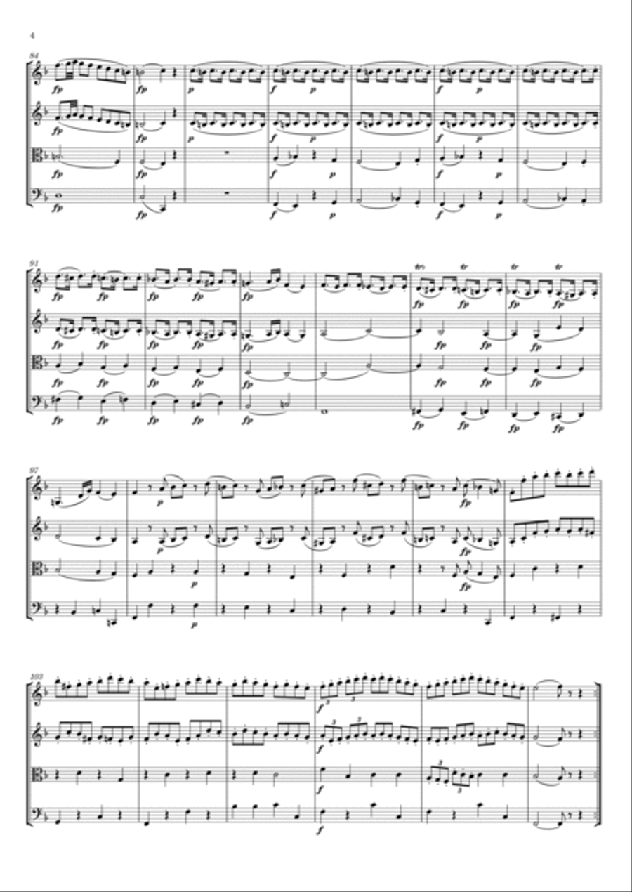 Mozart - String Quartet No.8 in F major, K.168 String Quartet scores gallery preview page 5