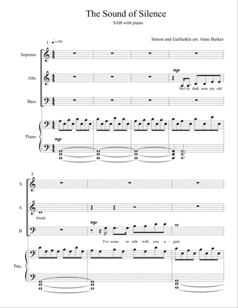 The Sound Of Silence The Sound Of Silence 3-Part scores gallery preview page 1