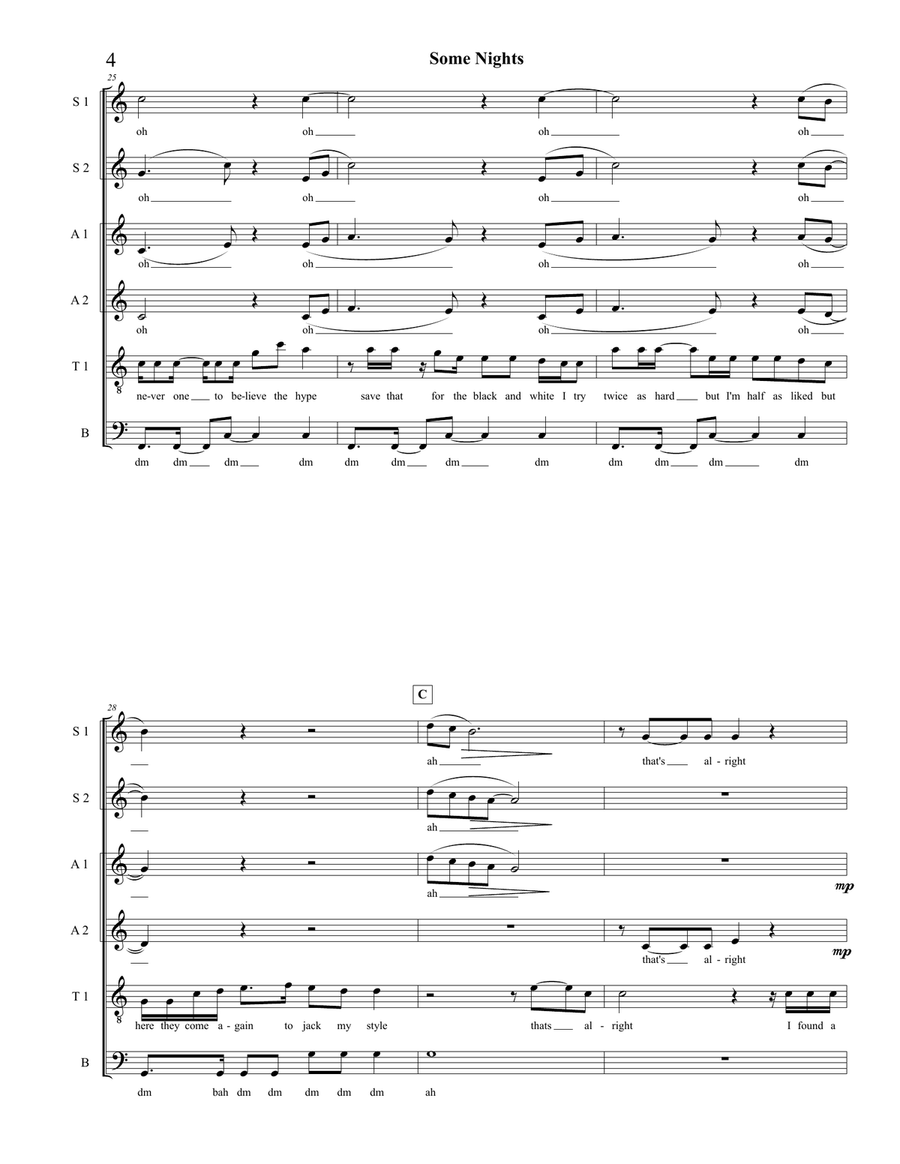Some Nights 4-Part scores gallery preview page 4
