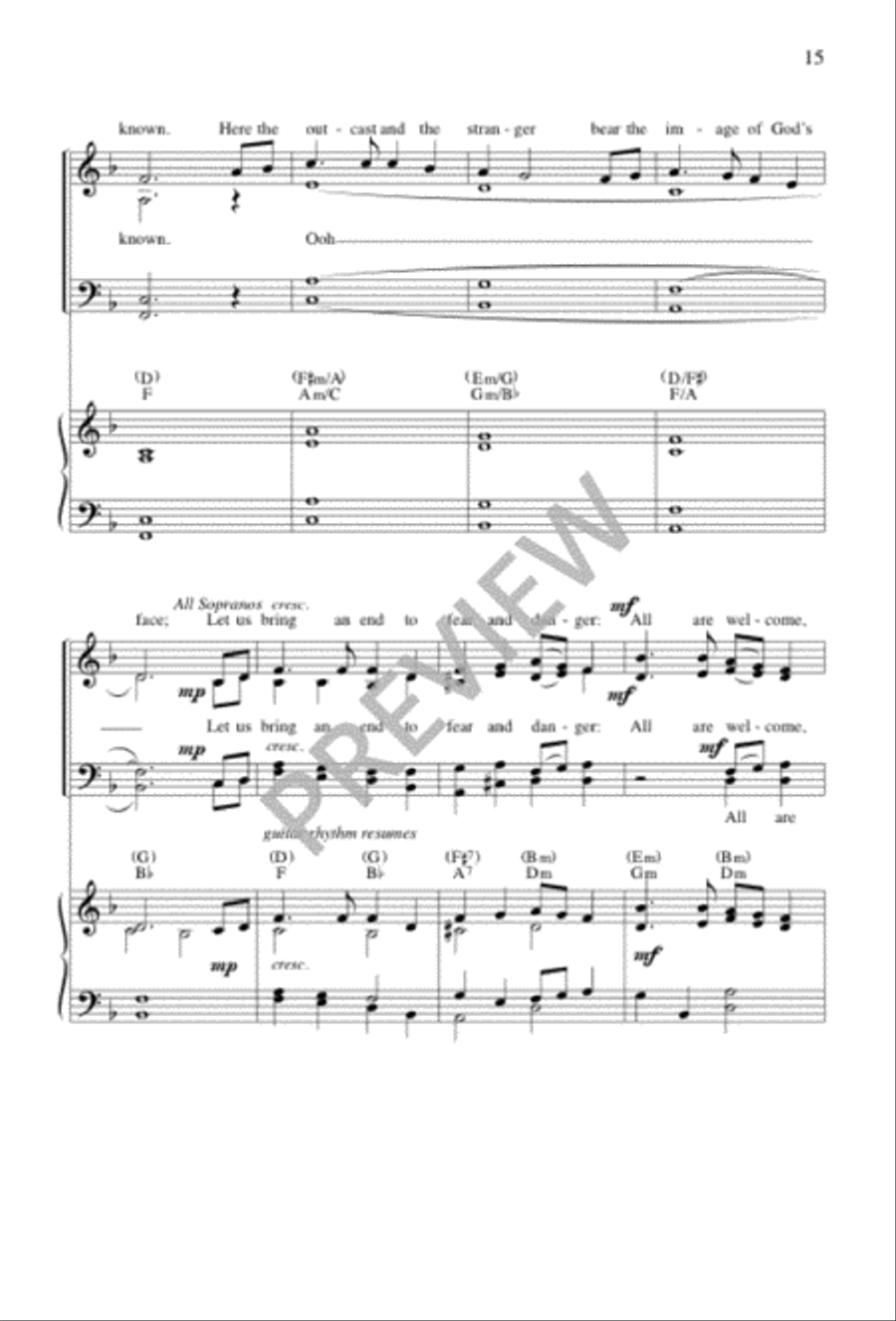 All Are Welcome 4-Part scores gallery preview page 15