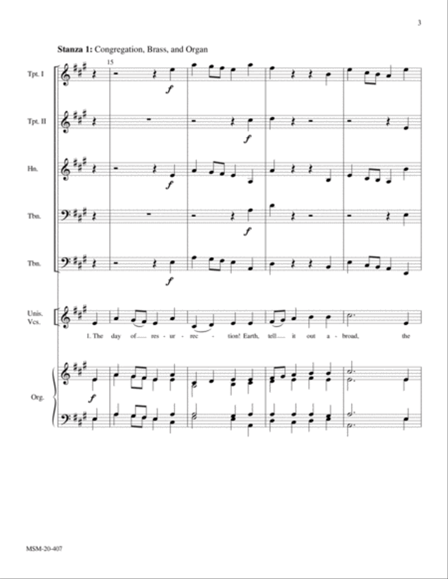 The Day of Resurrection! (Ellacombe) Choir scores gallery preview page 3