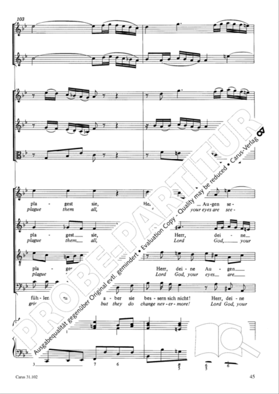 Lord God, your eyes are seeing truth in trusting (Herr, deine Augen sehen nach dem Glauben) ATB scores gallery preview page 46
