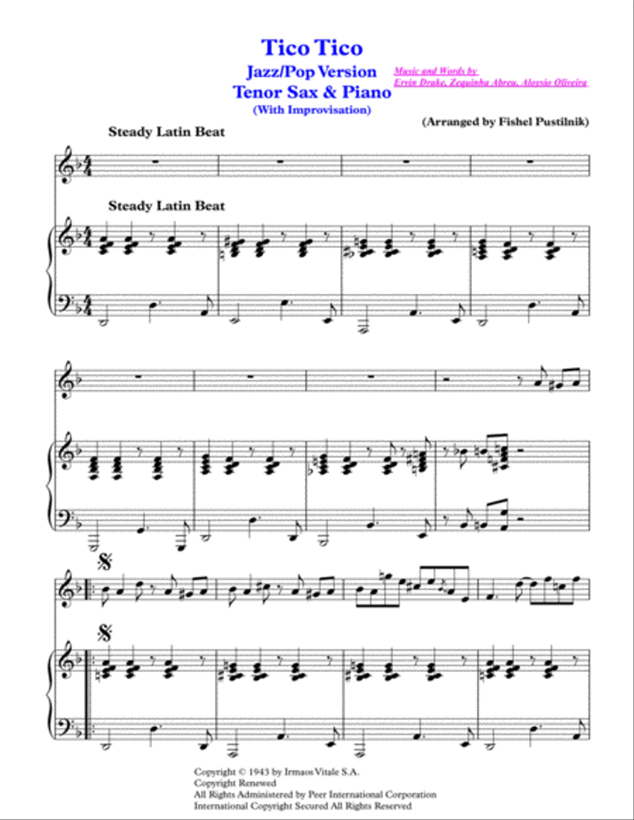 Tico Tico (tico Tico No Fuba) Woodwind Duet scores gallery preview page 2