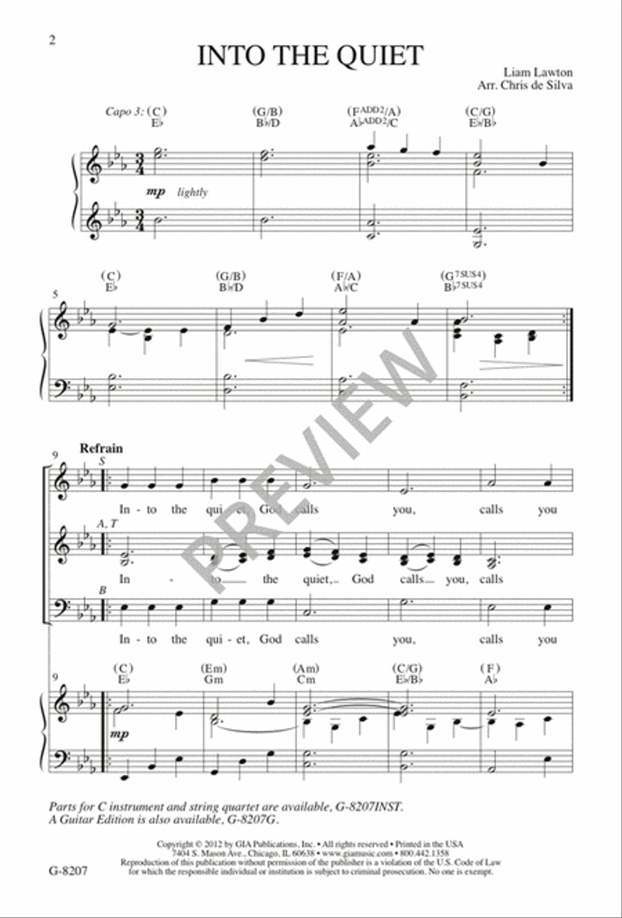 Into the Quiet 4-Part scores gallery preview page 2