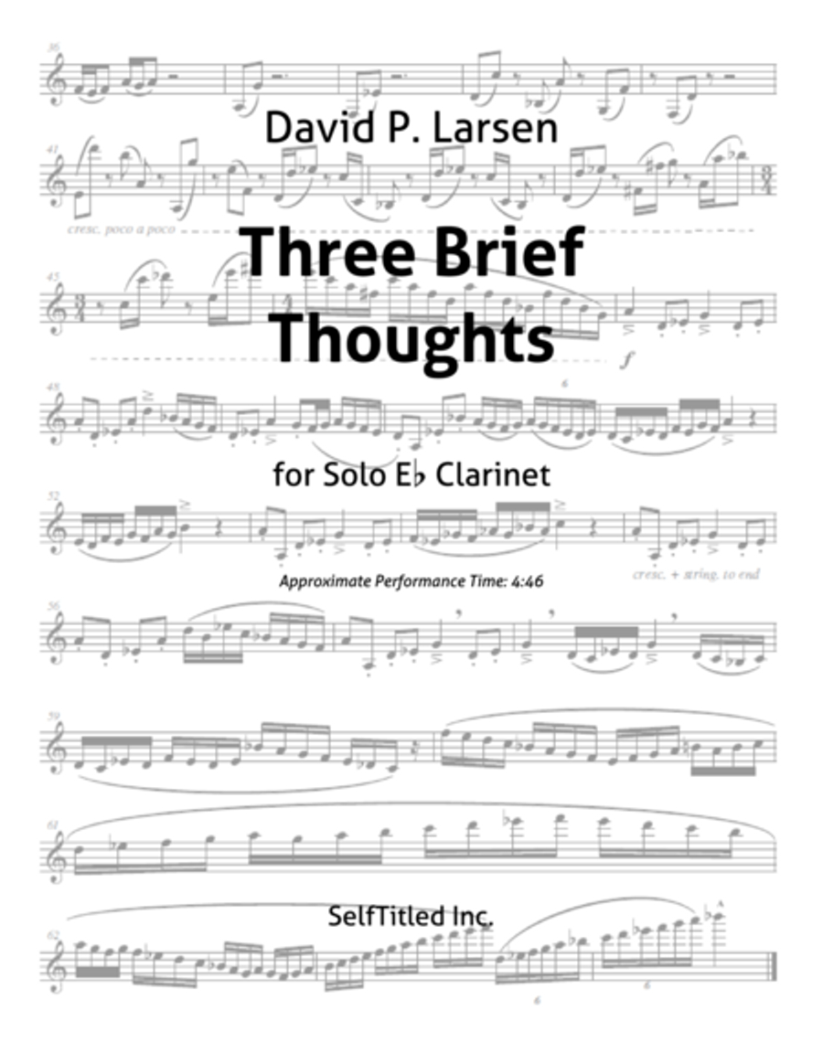 Three Brief Thoughts Three Brief Thoughts Clarinet Solo scores gallery preview page 1