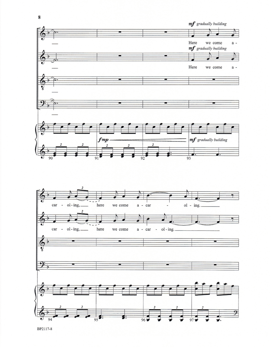 Here We Come A-Caroling 4-Part scores gallery preview page 8