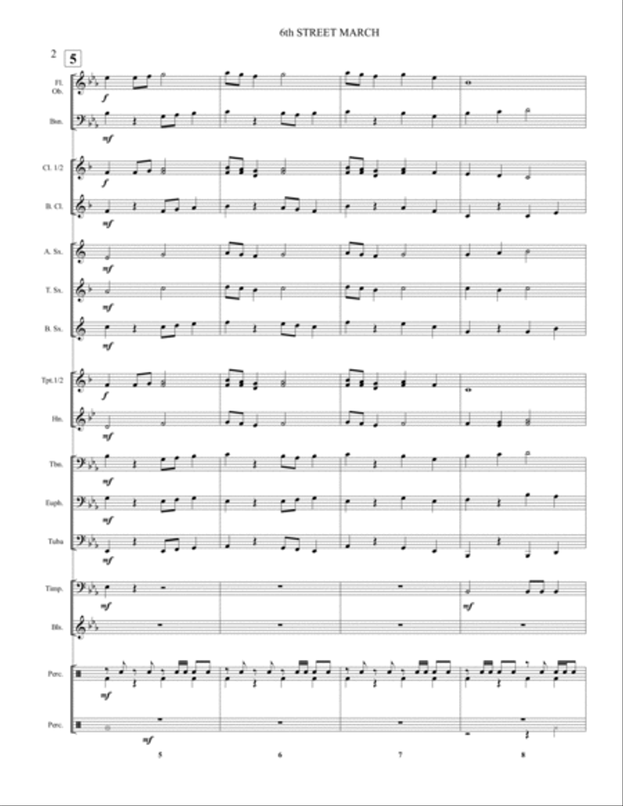 6th Street March Marching Band scores gallery preview page 3
