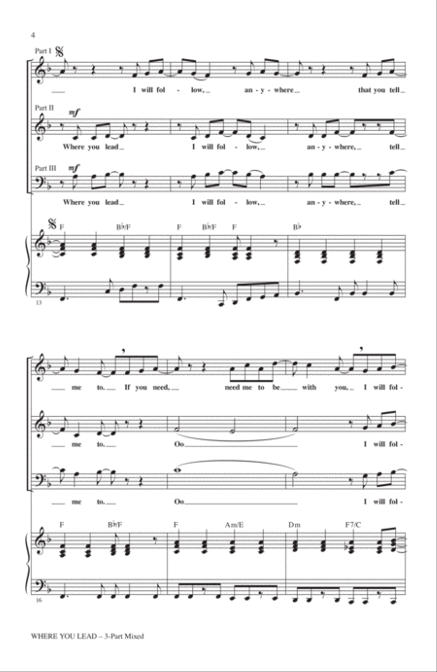 Where You Lead 3-Part scores gallery preview page 2