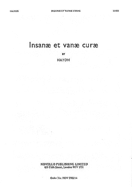 Insanae Et Vanae Curae (Vocal Score)