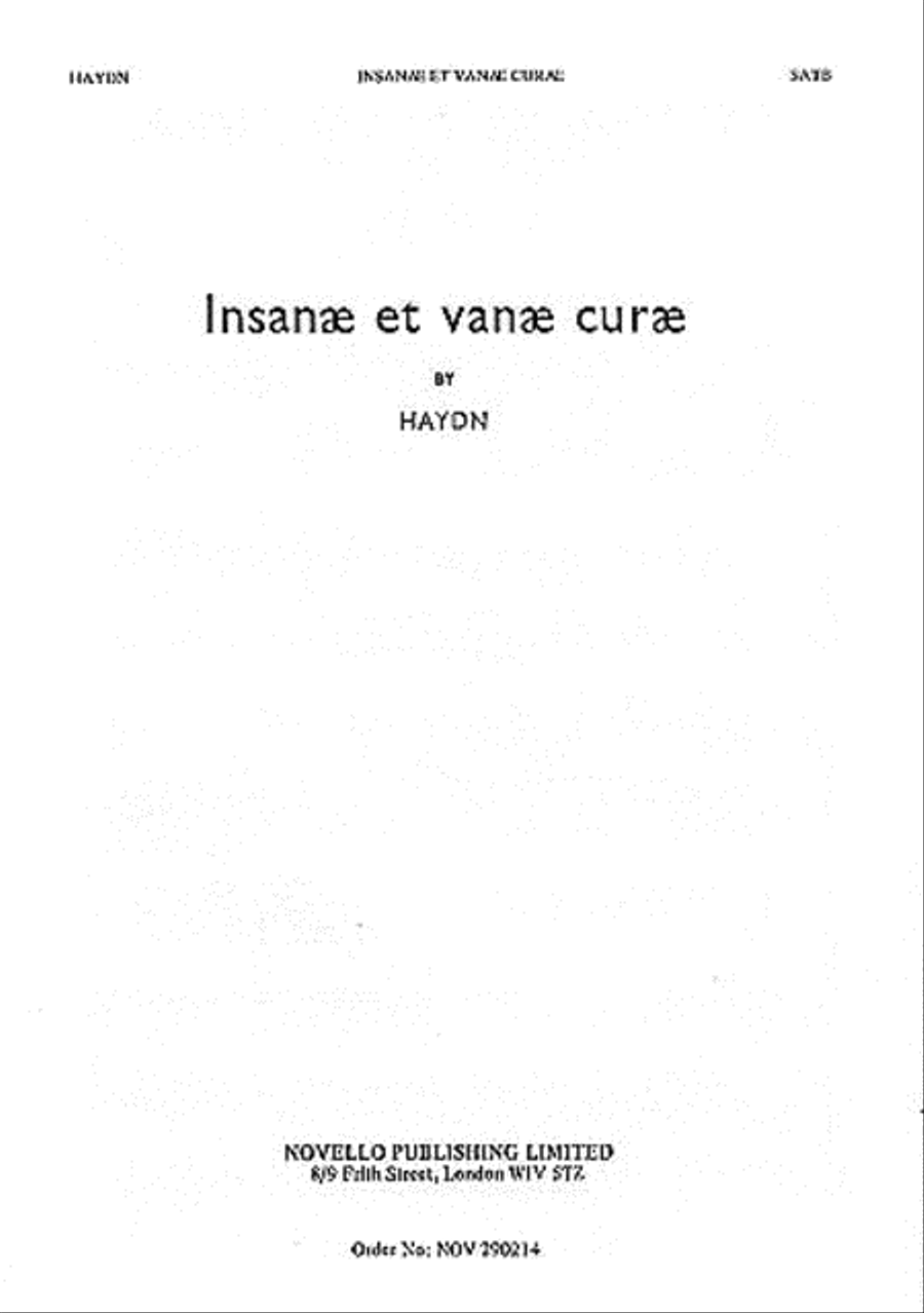 Insanae Et Vanae Curae 4-Part scores gallery preview page 1