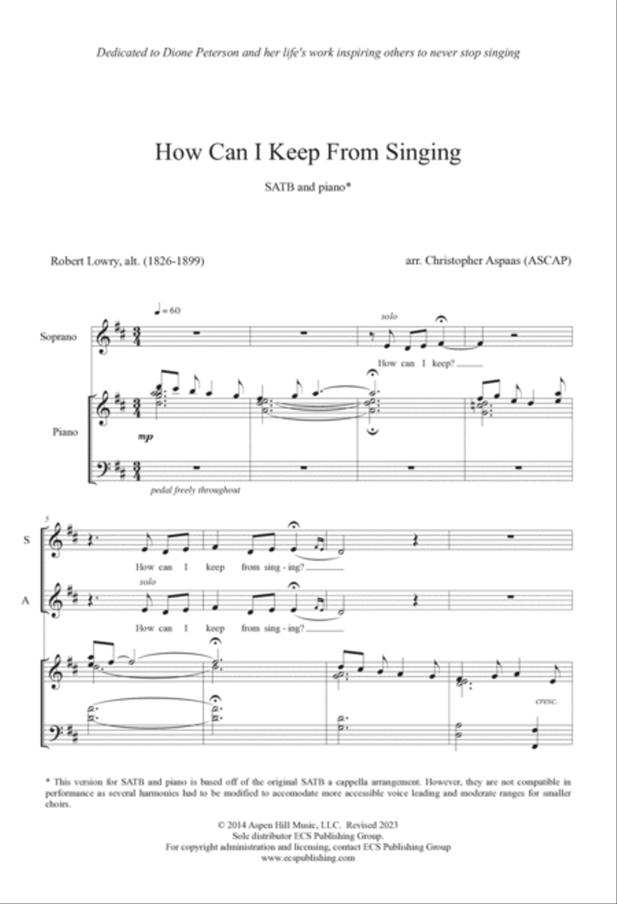 How Can I Keep From Singing 4-Part scores gallery preview page 2