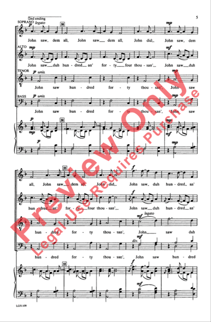 John Saw Duh Numbuh 4-Part scores gallery preview page 5