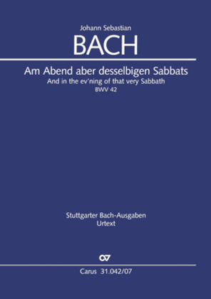 Book cover for And in the ev'ning of that very Sabbath (Am Abend aber desselbigen Sabbats)