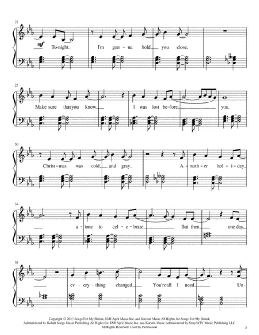 Underneath The Tree Piano Solo scores gallery preview page 2