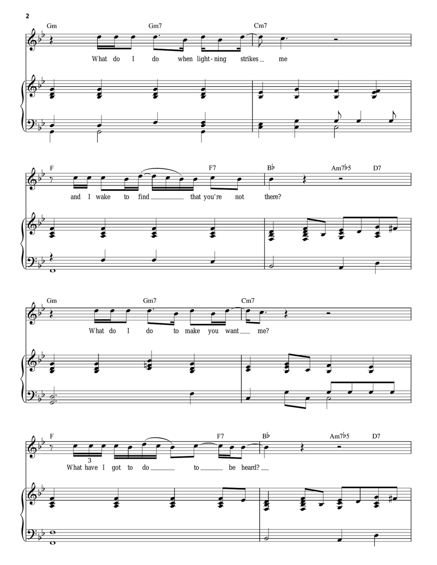 Sorry Seems To Be The Hardest Word Piano, Vocal scores gallery preview page 2