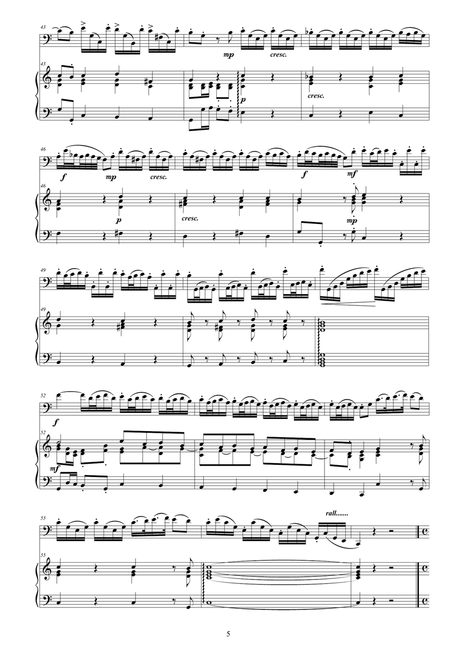 Fasch - Bassoon Sonata in C major FaWv Nc-1 for Bassoon and Cembalo (or Piano) Bassoon scores gallery preview page 5