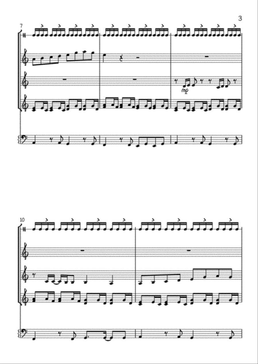 How Long Percussion Ensemble scores gallery preview page 3