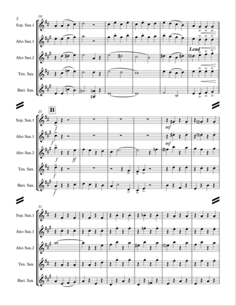 Yes! We Have No Bananas (for Saxophone Quartet SATB or AATB) Saxophone Quartet scores gallery preview page 3
