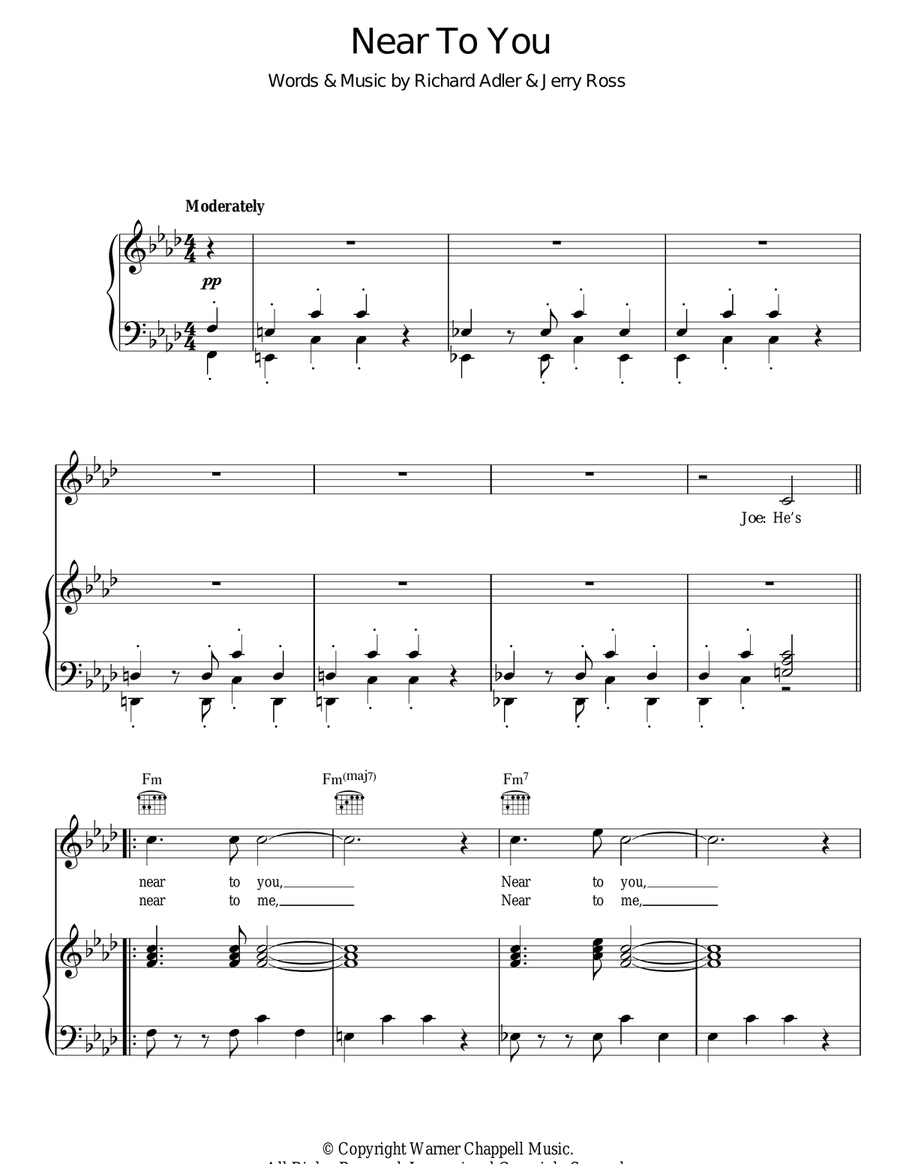 Near To You Guitar scores gallery preview page 1