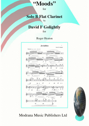 Book cover for "Moods" for Solo B Flat Clarinet