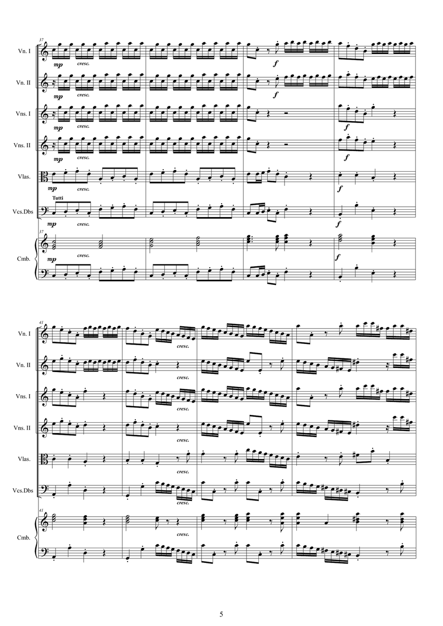 Vivaldi - Violin Concerto No.8 in A minor RV 522 Op.3 for Two Violins, Strings and Cembalo Chamber Orchestra scores gallery preview page 5