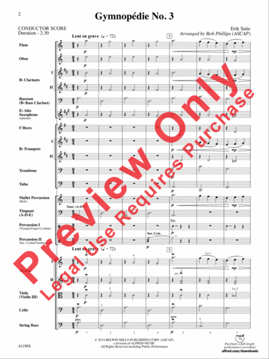 Gymnopédie No. 3 Full Orchestra scores gallery preview page 3