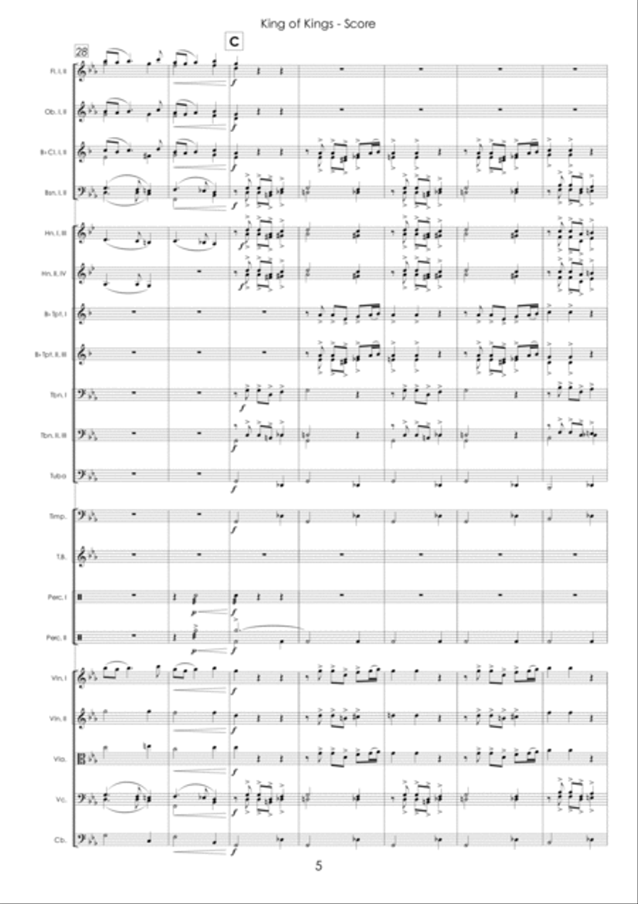 King Of Kings (hosanna) (theme) Full Orchestra scores gallery preview page 6