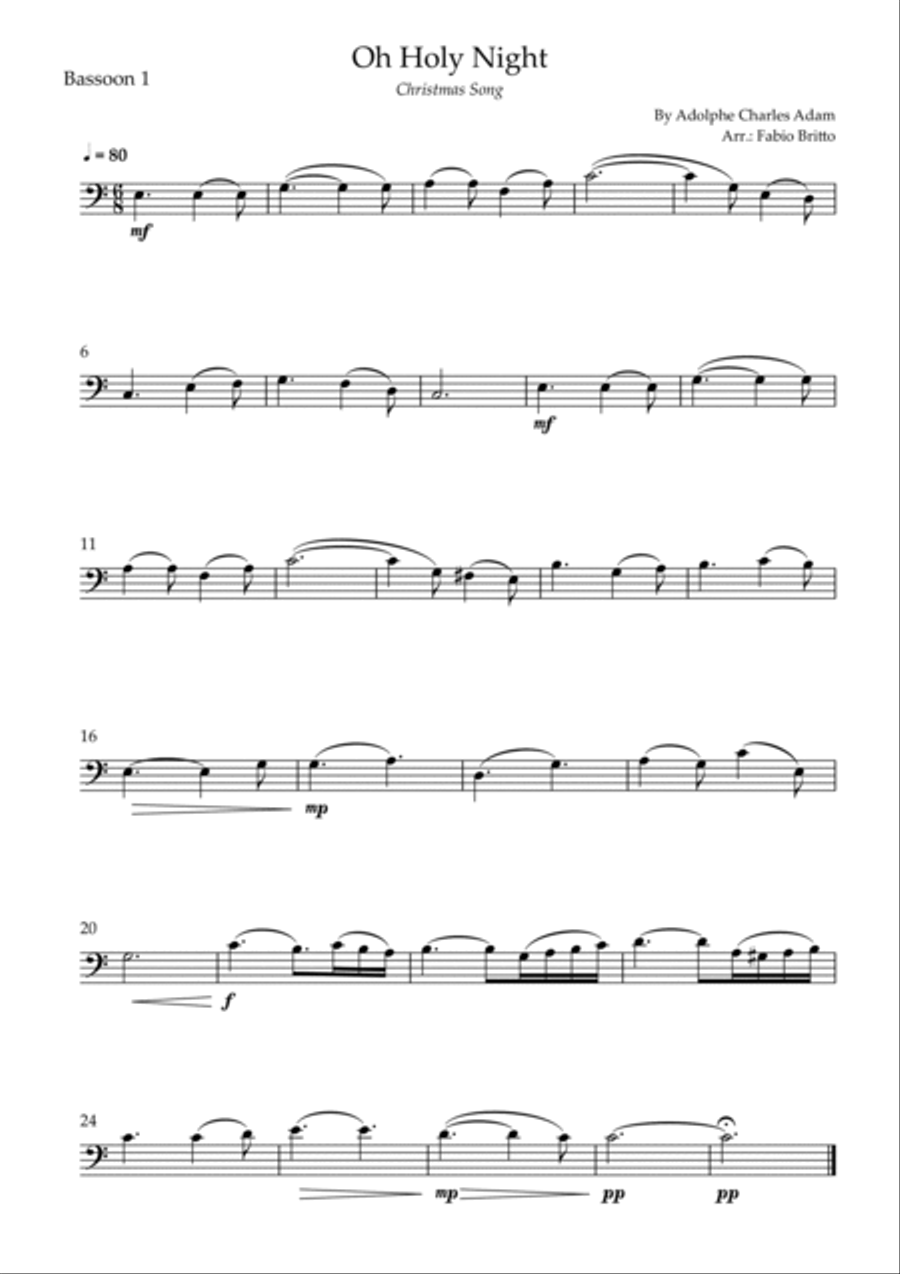 Oh Holly Night (Christmas Song) for Bassoon Trio Woodwind Trio scores gallery preview page 3
